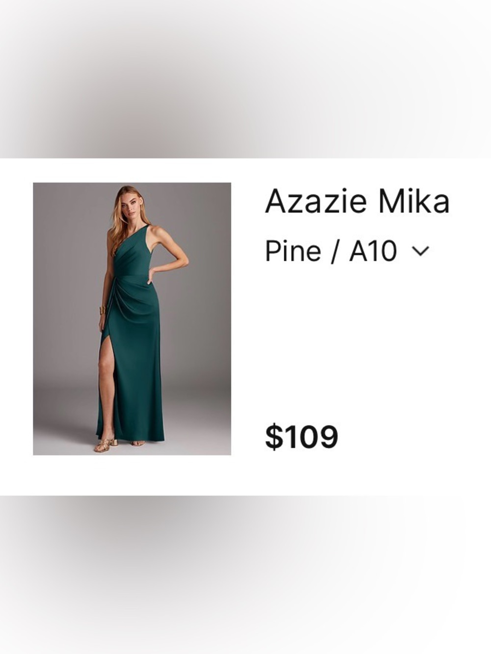 Azazie Pine Mika One-Shoulder Evening Gown